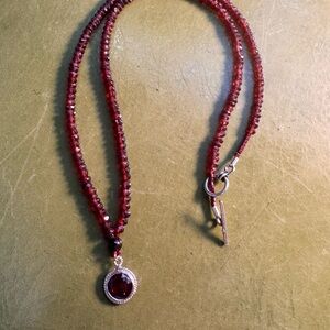 Elegant Red Garnet Beaded Necklace boutique